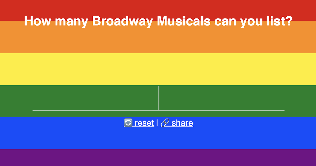 How many Broadway Musicals can you list?